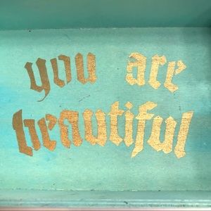 YOU ARE BEAUTIFUL graffiti Rocker Box Tray by Midnite distressed 5”x7x2”